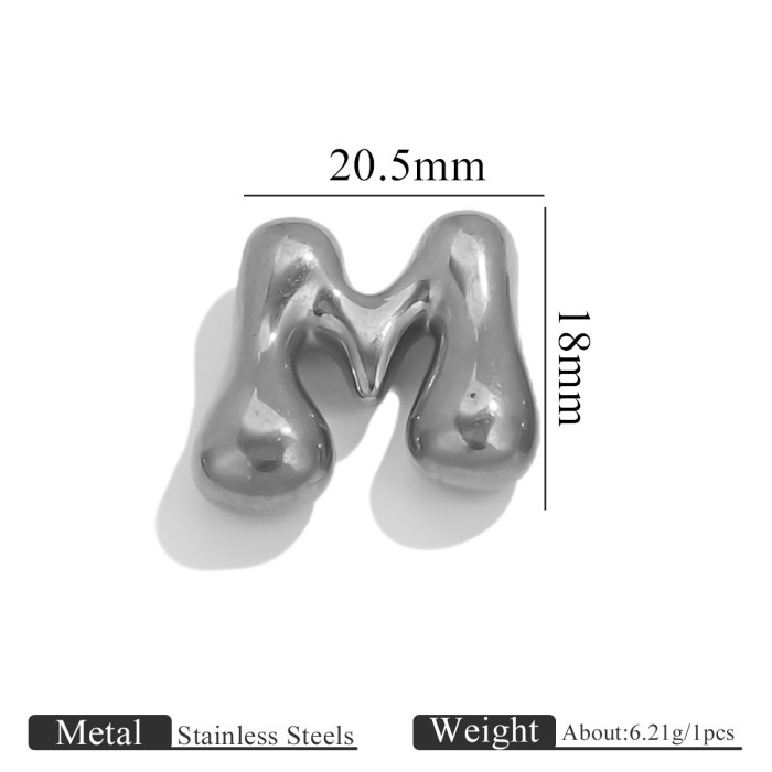 Stainless Steel Gold Q Version Cute Diy26 English Alphabet Pendant Necklace Jewelry Accessories