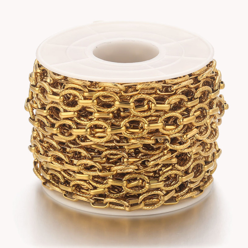 Stainless Steel Gold Thread Chain 18k Gold DIY Handmade Chain Jewelry Accessories Chain Accessories