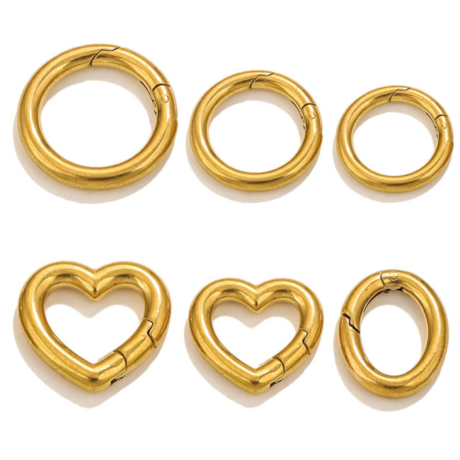 Stainless Steel Smooth Spring Buckle Spring Ring Buckle 3.0mm Wire Diameter Round Buckle Titanium Steel DIY Hardware Buckle Round Buckle Wholesale