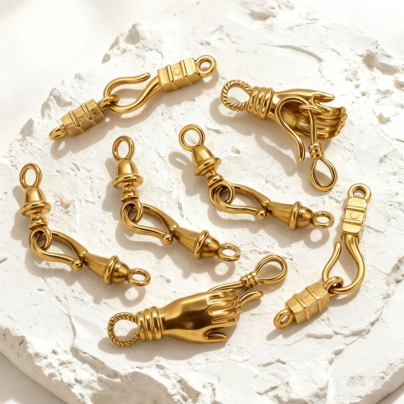 Stainless Steel S-Type Interlocking Buckle DIY Bracelet Necklace Connector End Clasp Accessories Braided Cord End Clasp Jewelry Accessories