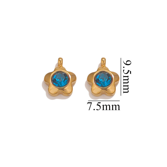 Stainless Steel Pendant Accessories 18K Gold Plated Color Retention Geometric Necklace DIY Bracelet Inlaid Crystal Jewelry Accessories
