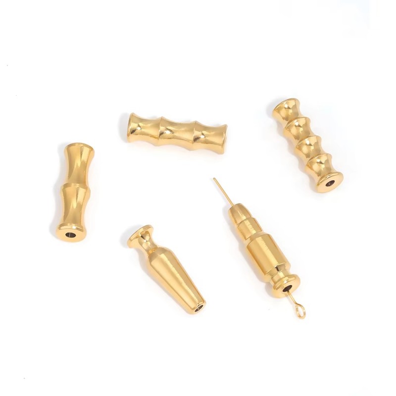 Stainless Steel Bamboo Joint Wine Cup Bullet Beads Long Beads Titanium Steel Loose Beads Spacer Beads DIY Handmade Jewelry Accessories Wholesale
