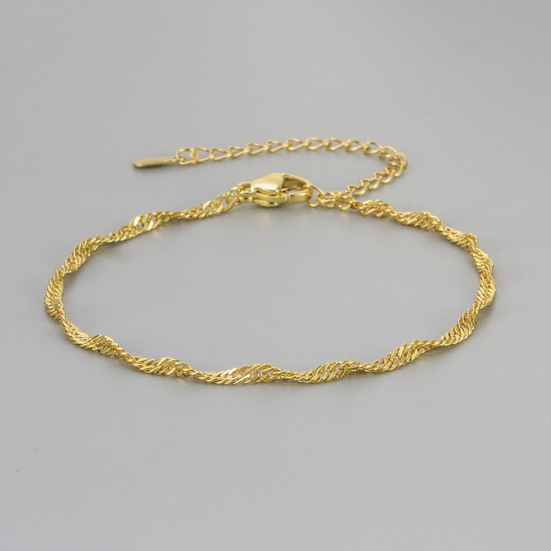 New European and American Cross-Border Thin Bracelet Water Ripple Niche Design Sense Women's Light Luxury High-End Versatile Hand Jewelry for Women