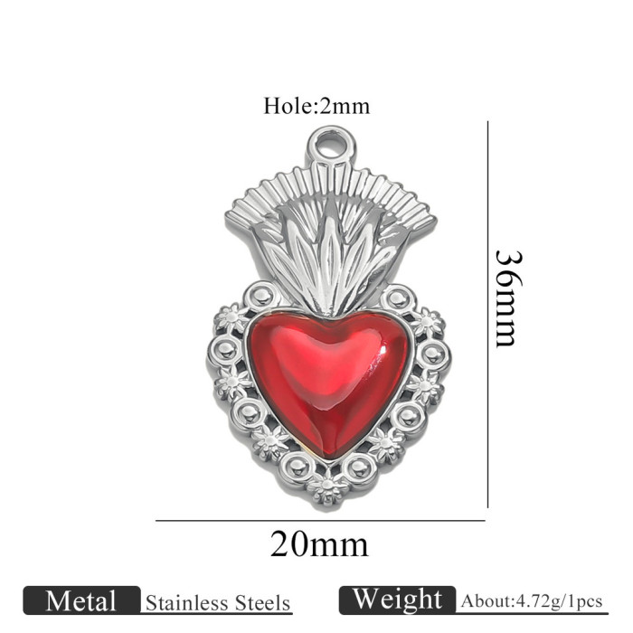 Stainless Steel Electroplated 18K Women's Necklace Pendant Color Retention Popular DIY Heart Wings Pendant Hanging De...