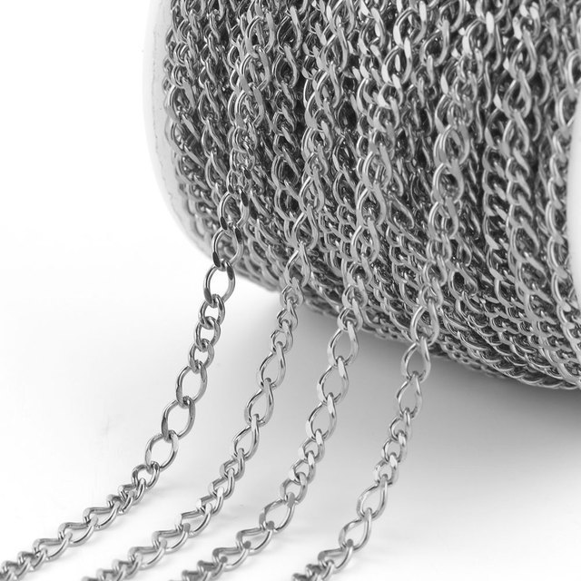 Stainless Steel Chain Necklace Bracelet Jewelry DIY Handmade O-Link Chain Accessories Wholesale Pendant