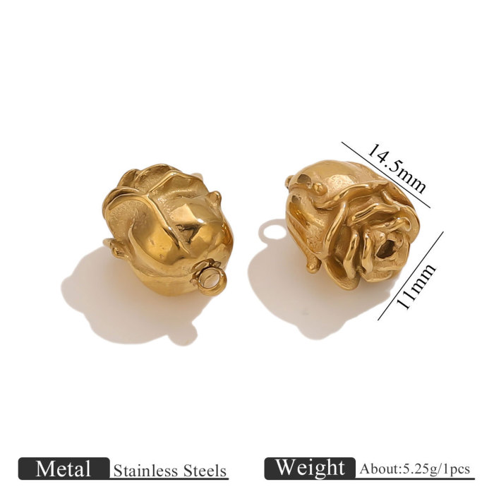 Vacuum Gold Plated Stainless Steel Flower Pendant 18K Gold Casting Titanium Steel Necklace Pendant Women's Earrings P...
