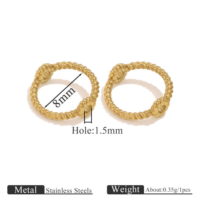 Stainless Steel Double Hole Twist Bead Connector DIY Versatile Wearable Bead Pendant Rotating Jewelry Accessories