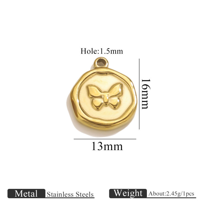 Stainless Steel DIY Jewelry Accessories Butterfly Heart Cross Pendant Bracelet Necklace Earring Accessories(5 Pieces...