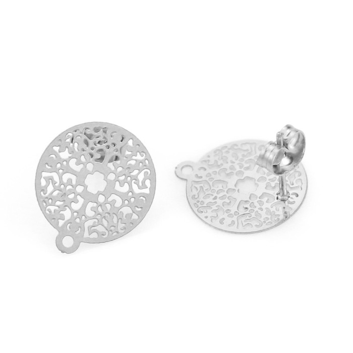 Earring Accessories Stainless Steel Hollow Pattern with Hanging Earring Accessories DIY Jewelry Accessories Handmade...