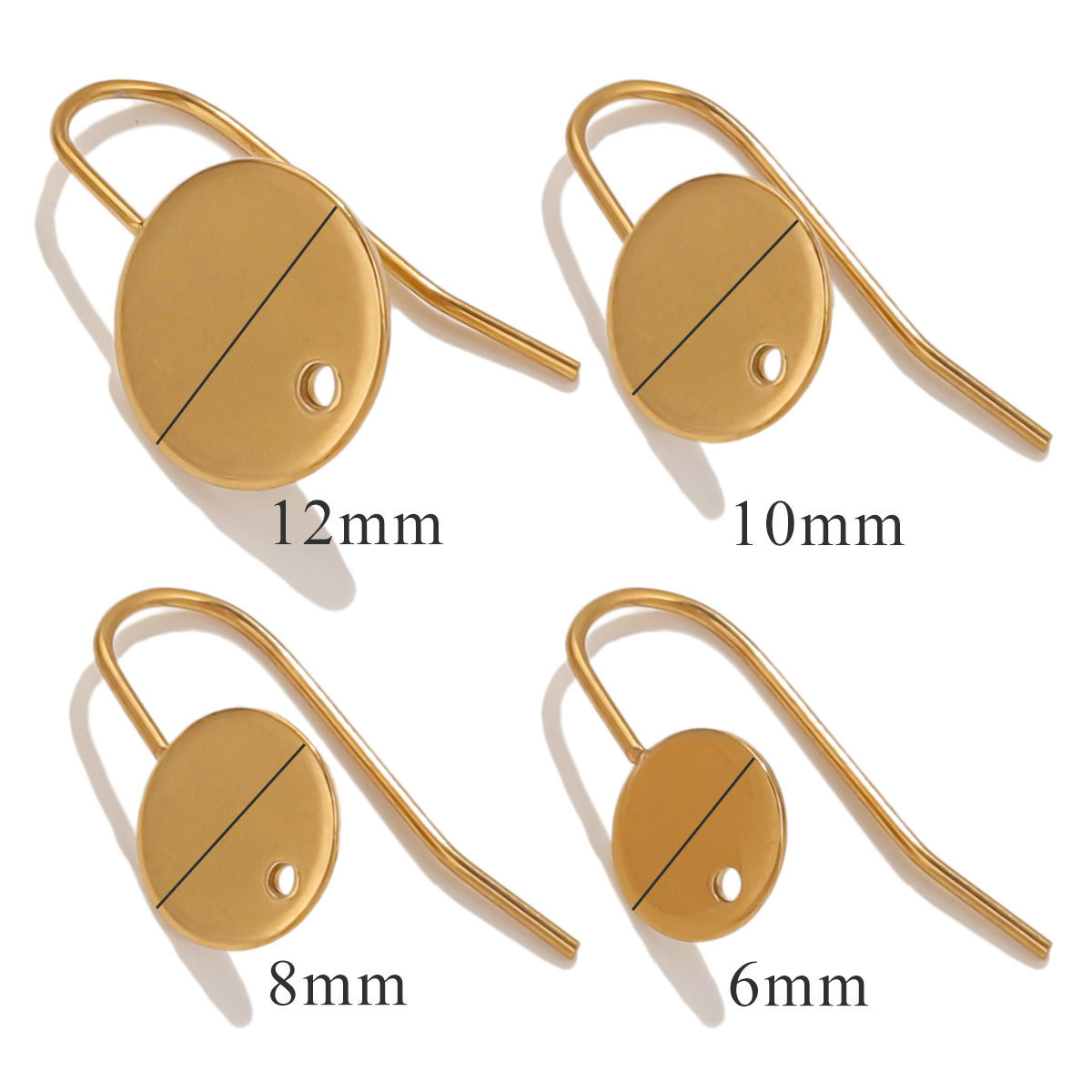 Cross-Border DIY Stainless Steel Round Welding Pin Earrings Small Ear ...