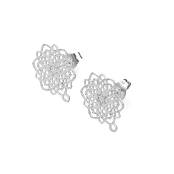Stainless Steel Bohemian Pattern Hollow Ear Hooks Vacuum Electroplated Earrings DIY Handmade Jewelry Accessories Tassel