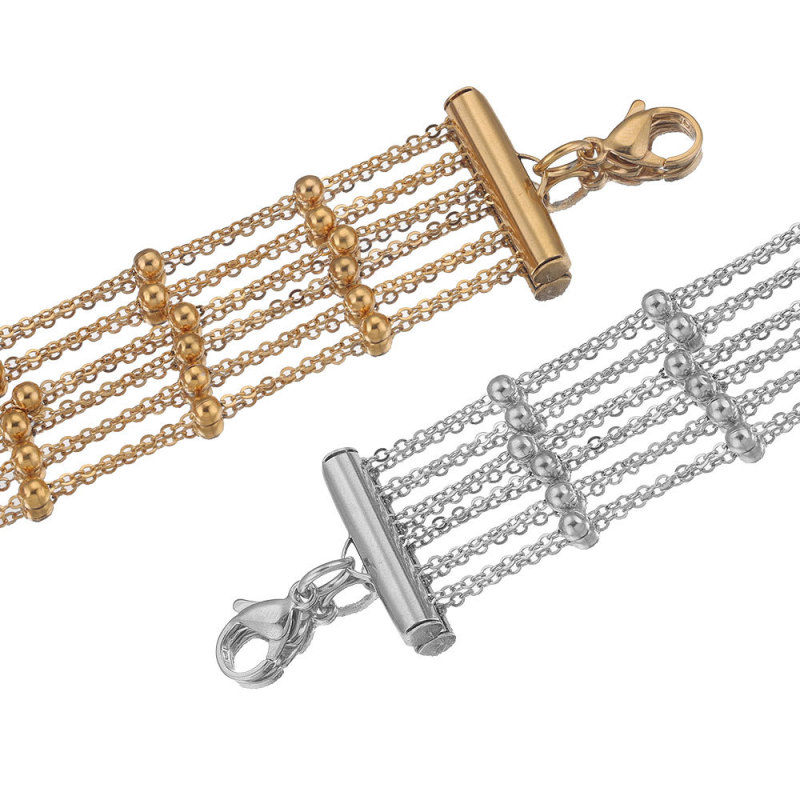 DIY Jewelry Accessories Stainless Steel Bead Chain Tube Sliding Clasp Earring Tassel Connector Tube Sliding Tube Clip Earring Single Slot Slider