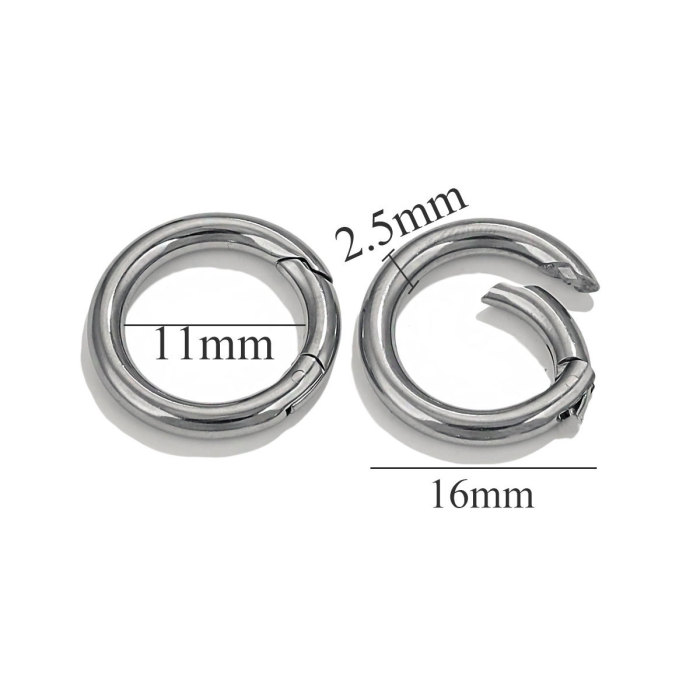 Stainless Steel Smooth Spring Buckle Spring Ring Buckle 3.0mm Wire Diameter Round Buckle Titanium Steel DIY Hardware Buckle Round Buckle Wholesale