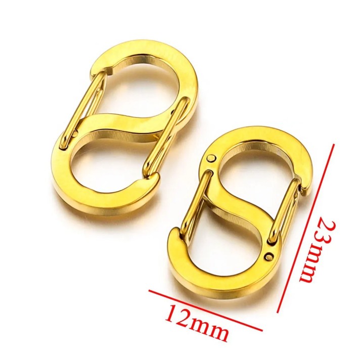 Stainless Steel Figure-8 Buckle S-Shaped Bracelet Necklace Connector Buckle Bag Quick Release Buckle Vacuum Adjustment Accessory Buckle Head