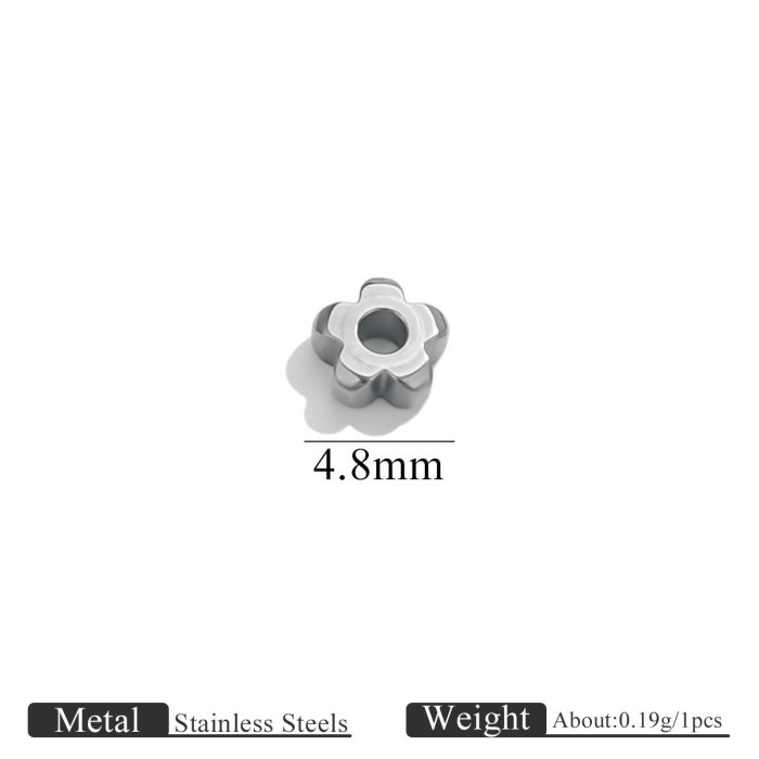 18K Gold Plated DIY Stainless Steel Jewelry Accessories 3D Beads Flower Holder Necklace Bracelet Bead Spacer