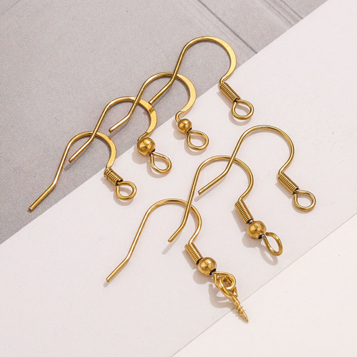 Stainless Steel Beaded Spring Ear Hooks Ear Hooks Earrings DIY Jewelry Accessories Hooks Jewelry Real Gold Plated Acc...