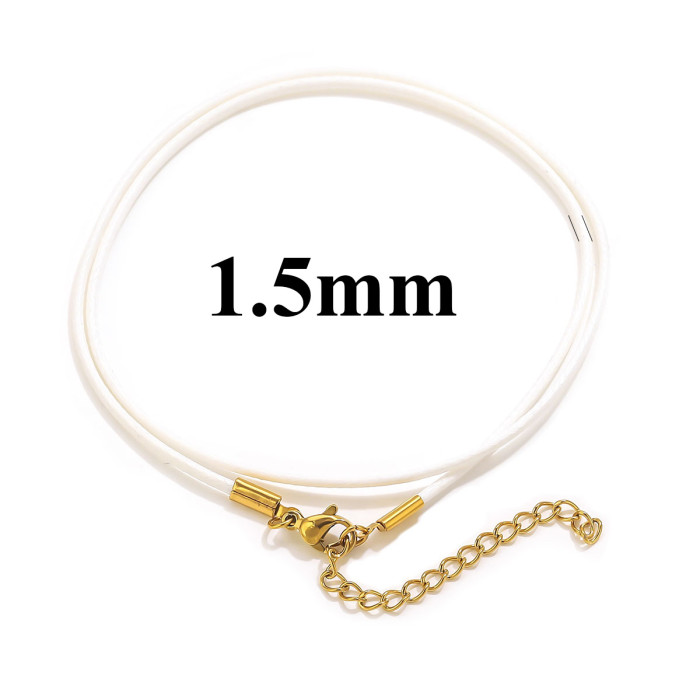 Stainless Steel Adjustable Handmade Hanging Rope Necklace Korean Wax Rope Leather Rope Simple Black DIY Chain Pendant