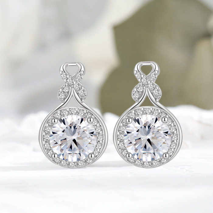 Original Design Light Luxury Water Drop Set for Women Internet Celebrity High-end Mobius Strip Gourd Round Bag Earrin...