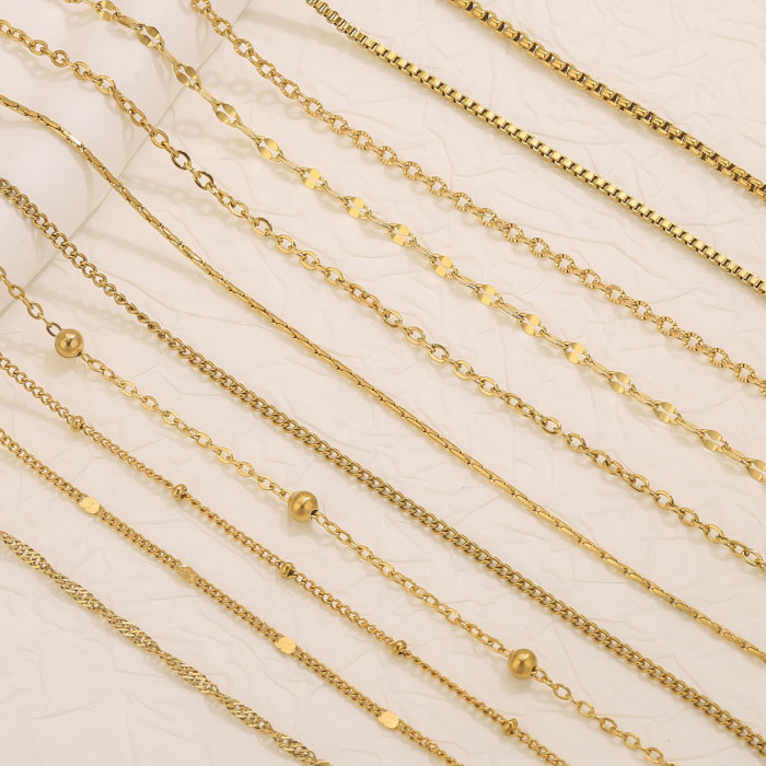 Stainless Steel 18K Vacuum Plated Bead Chain Box Chain Cross Chain DIY Necklace Bracelet Jewelry Accessories