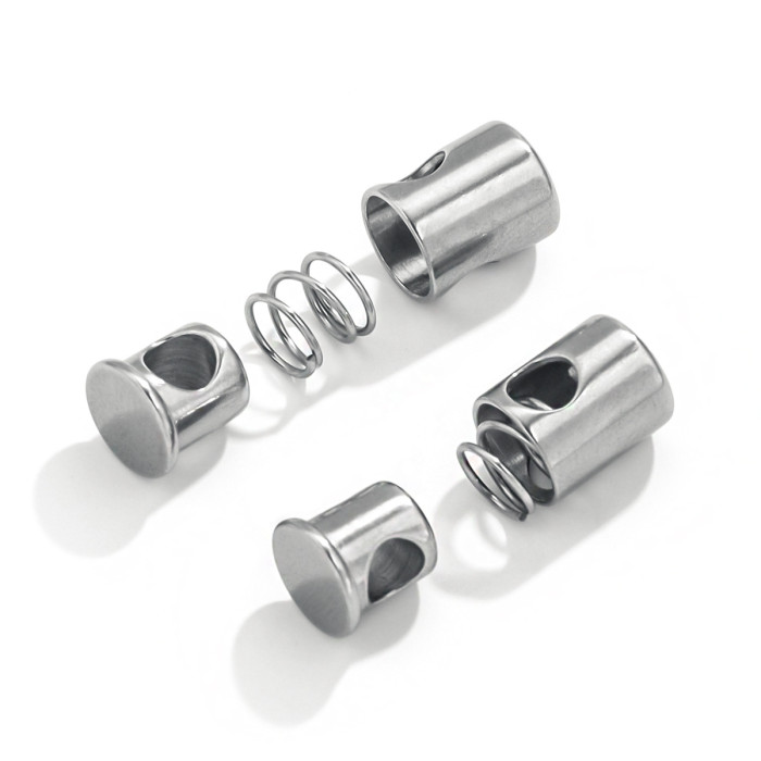 Stainless Steel Bell Elastic Spring Push-Pull Adjustment Titanium Steel Buckle Accessories DIY Handmade String Chain Positioning Button