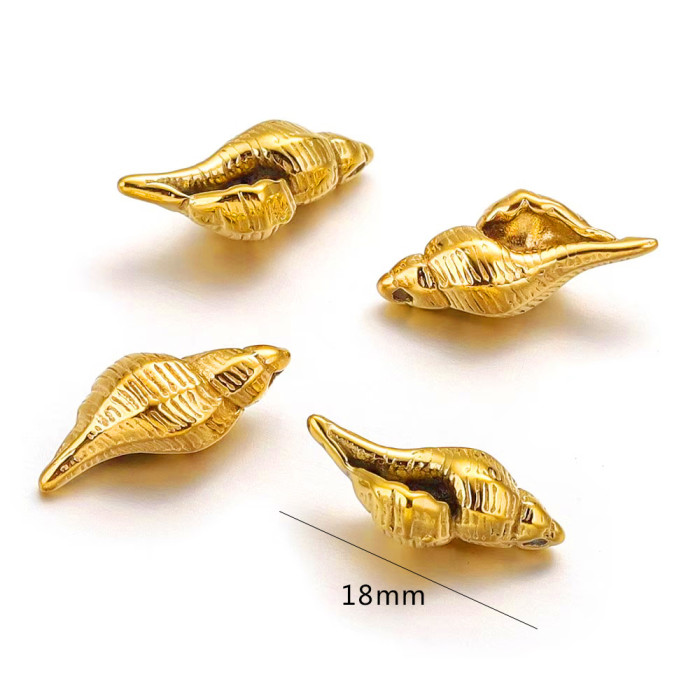 3D Stainless Steel Shell Pendant Conch Ocean Series Bracelet Necklace Material Titanium Steel DIY Jewelry Accessories Factory