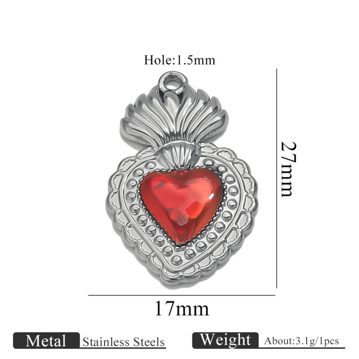 Stainless Steel Electroplated 18K Women's Necklace Pendant Color Retention Popular DIY Heart Wings Pendant Hanging De...