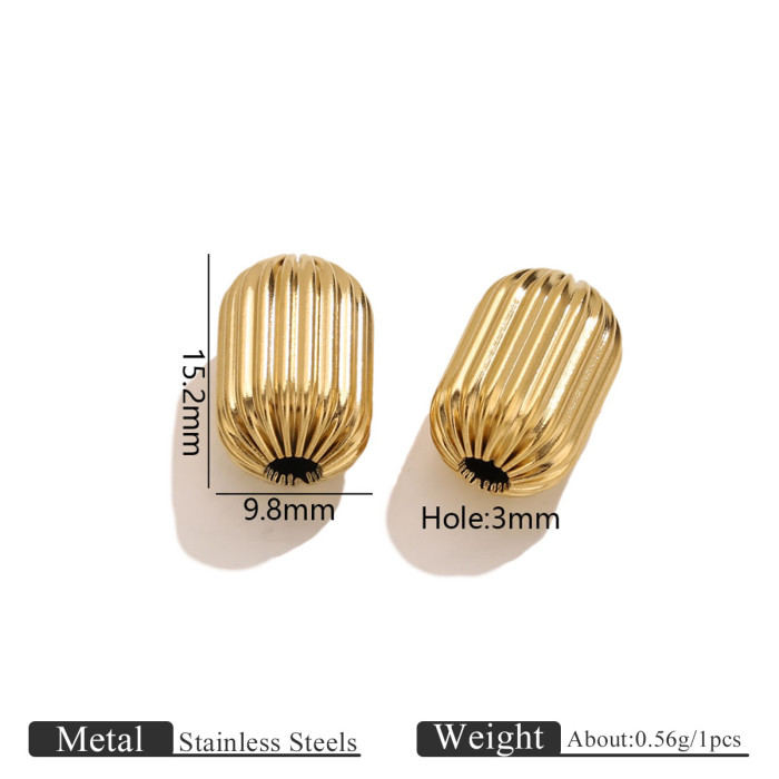 Stainless Steel 18K Gold Plated Pumpkin Pattern Water Drop Beads Spacer Beads DIY Handmade Beading Jewelry Accessories Materials Wholesale