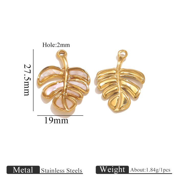 French Retro Flower Titanium Steel DIY Inlaid Diamond Asymmetric Petal Pendant Stainless Steel Jewelry Necklace Pendant Wholesale