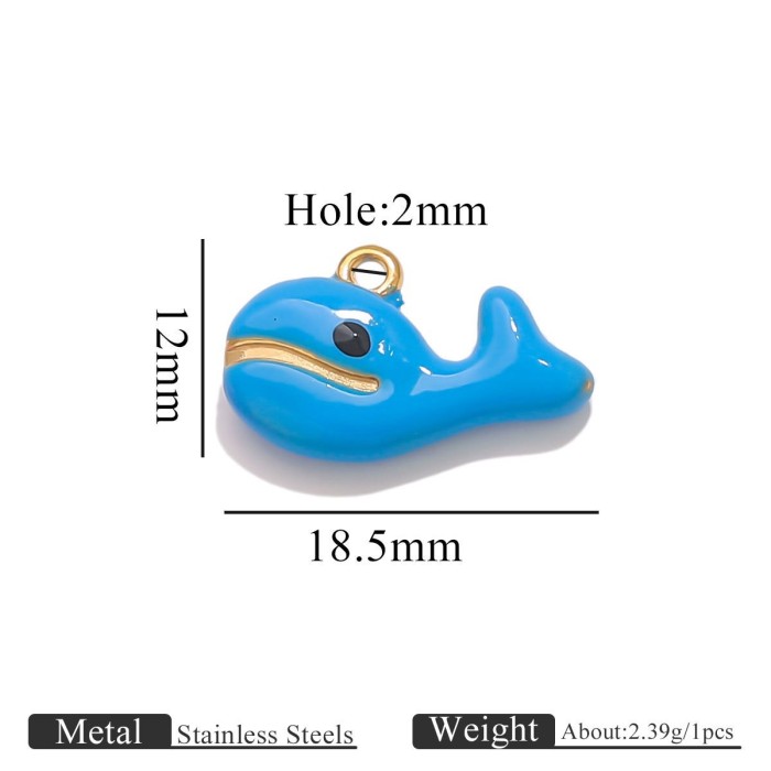 Stainless Steel Ocean Series Plated 18K Oil Drop Pendant DIY Handmade Jewelry Bracelet Necklace Accessories