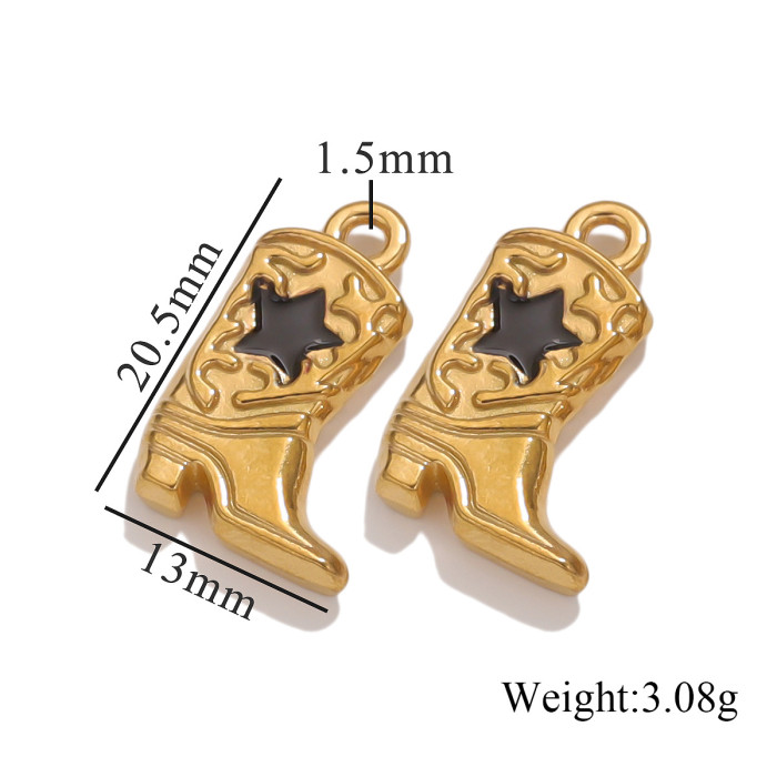 Stainless Steel Casting Boots Small Pendant Vacuum Electroplating Necklace Bracelet Pendant Boots Pendant DIY Jewelry...