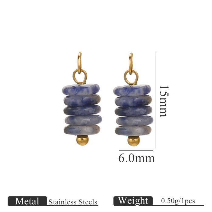 Stainless Steel Tiger Eye Stone Natural Stone Beads DIY Jewelry Handmade Beading Needle Earrings Bracelet Jewelry Acc...