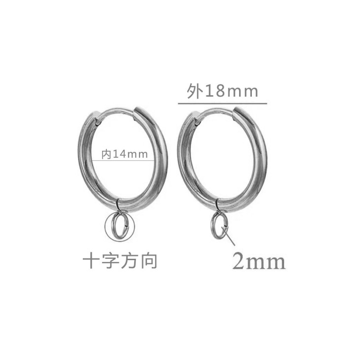 Earring Welding Hoop DIY Accessories Minimalist Style Coil Earrings Titanium Steel Material Real Gold Furnace Electroplating Cross-Border Earrings