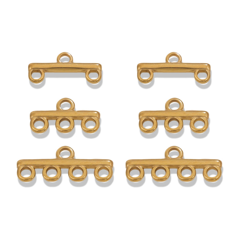 Stainless Steel Integrated Multi-strand Multi-hole Bend Connector DIY Jewelry Making Supplies Accessories Wholesale