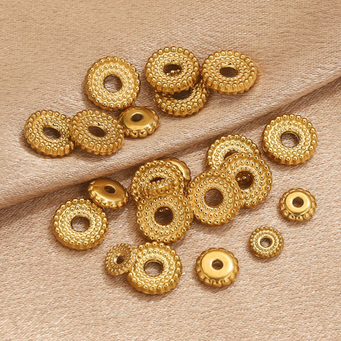 Stainless Steel Perforated Wheel Spacer Beads Gear Spacer Beads DIY Bracelet Spacer Bead Material Wholesale