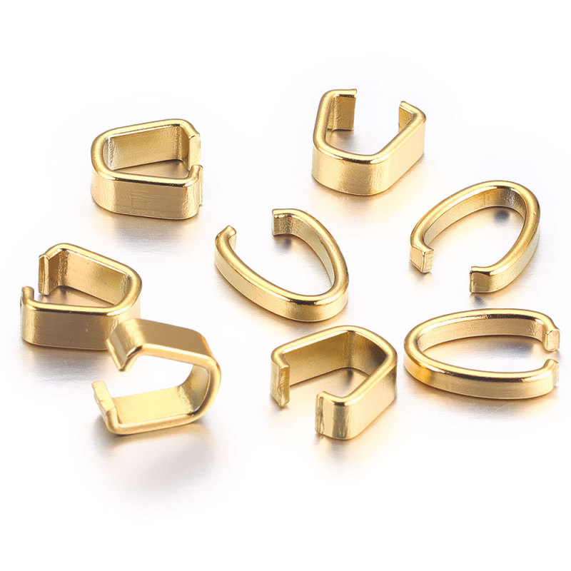 Stainless Steel Melon Seed Buckle Leather Cord Buckle U-Shaped Buckle Misaligned Pendant Buckle Necklace Pendant Buckle DIY Jewelry Accessories