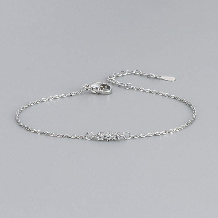 New Fresh Versatile Daily Women's Niche Design Exquisite Simple Minimalist Hand Jewelry Zirconia Row Diamond Bracelet