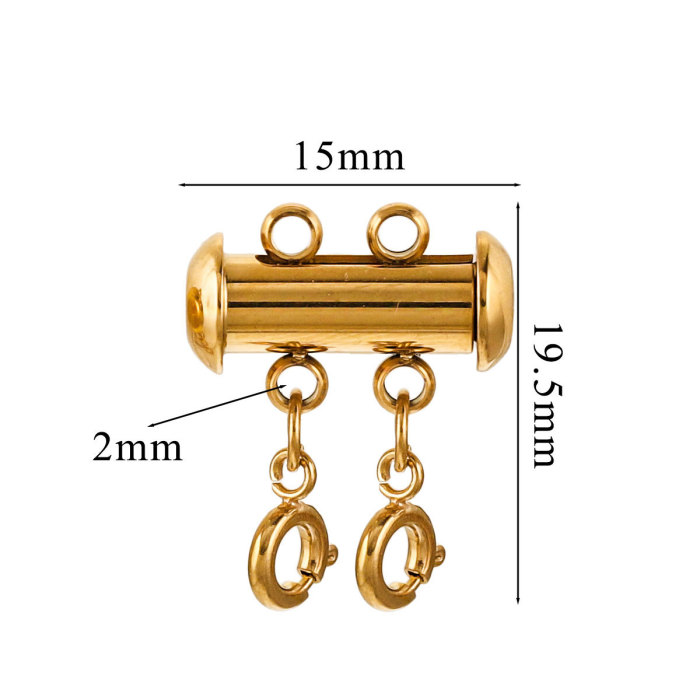 Stainless Steel Magnetic Spring Clasp Lobster Clasp Connector Split Layer Clasp Tube Necklace Bracelet DIY Jewelry
