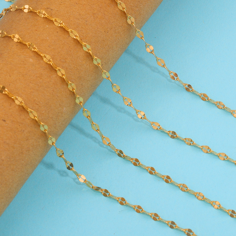 Stainless Steel Lip Chain Butterfly Chain Vacuum Gold Plated Jewelry Chain DIY Jewelry Accessories Necklace Bracelet