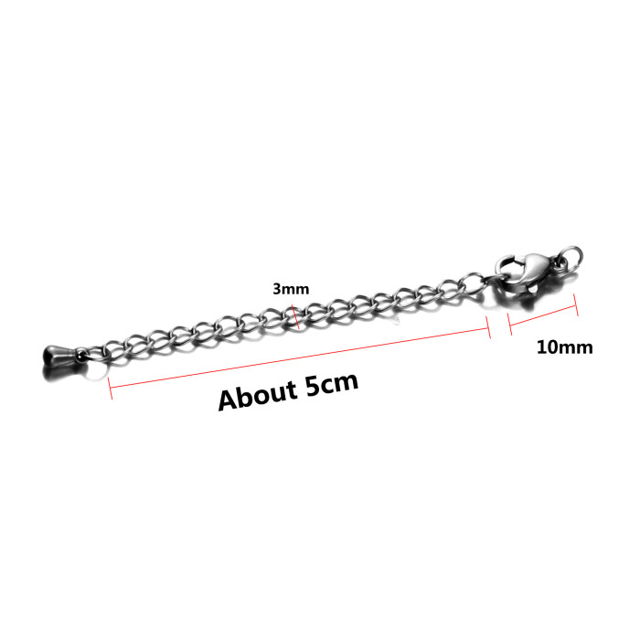 Stainless Steel Extension Chain Lobster Clasp Tail Chain Tail Chain Tag DIY Handmade Bracelet Rope Leather Rope Jewelry Accessories