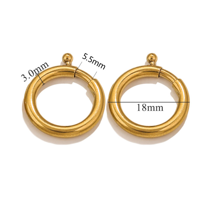 Stainless Steel Round Spring Clasp Necklace Clasp Round Ring Adjustable Titanium Steel DIY Slingshot Clasp Jewelry Accessories Making