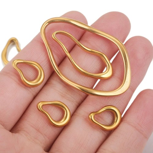 Stainless Steel Creative Oval Geometric Twisted Hydraulic Earrings DIY Handmade Jewelry Accessories Wholesale