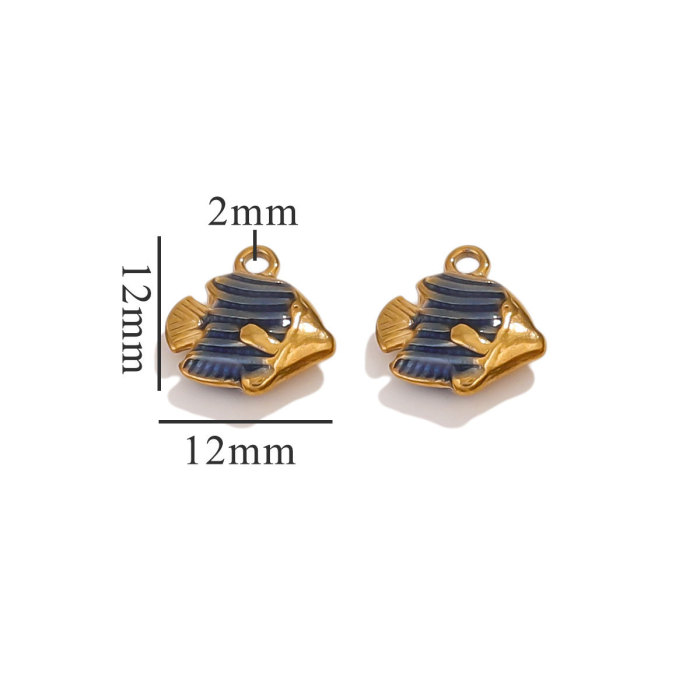 Stainless Steel 3D Retro Enamel Oil Drop Pendant Necklace Cartoon Bear DIY Jewelry Accessories Wholesale