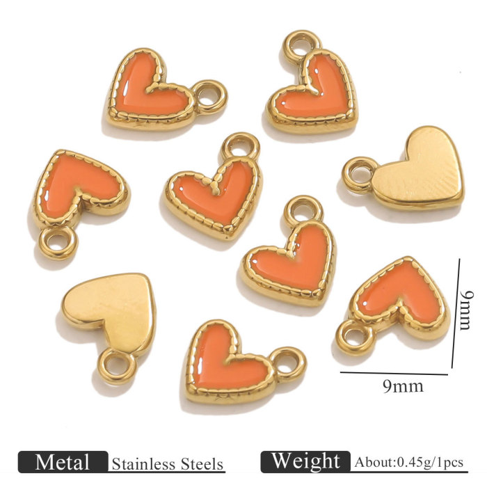 Stainless Steel Oil Drop Small Heart Pendant DIY Phone Small Hanging Ornament Accessories Heart Bracelet Earring Pendant Wholesale