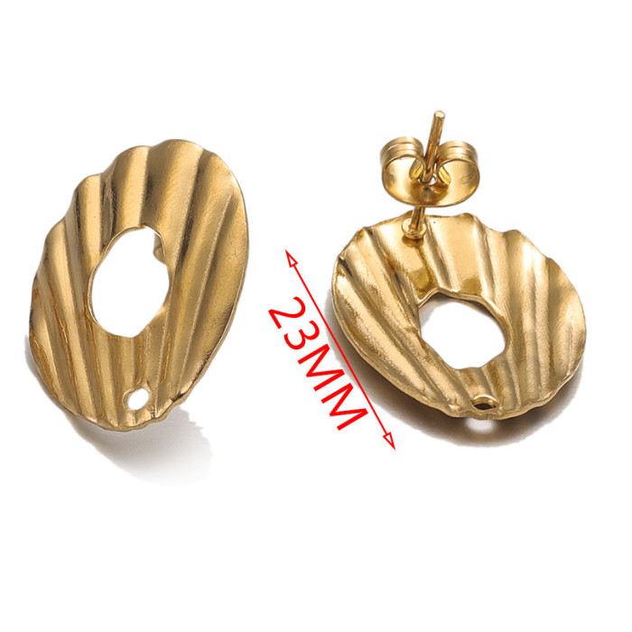 Stainless Steel Round Hole Flower-Shaped Earrings DIY Earring Making Supplies Accessories Earrings Studs Ear Posts Je...