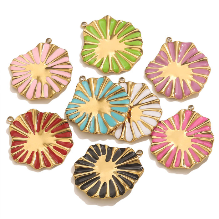 DIY Irregular Flower Oil Drop Pendant Fashion 18K Gold Women's Necklace Pendant Accessories Wholesale