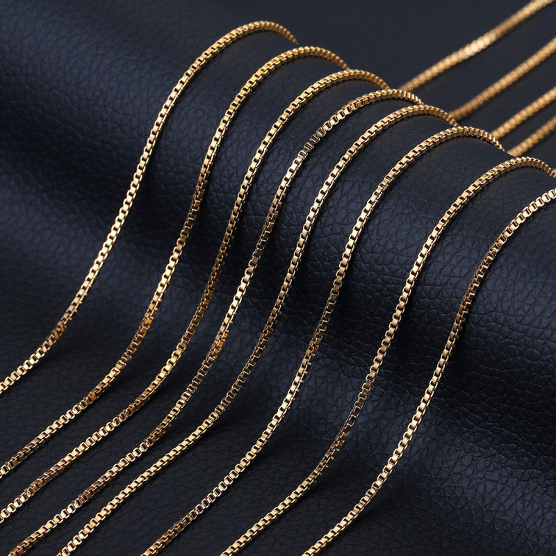Stainless Steel Vacuum Gold Box Chain Square Chain Titanium Steel Chain DIY Jewelry Accessories Semi-finished Chain Rice Chain