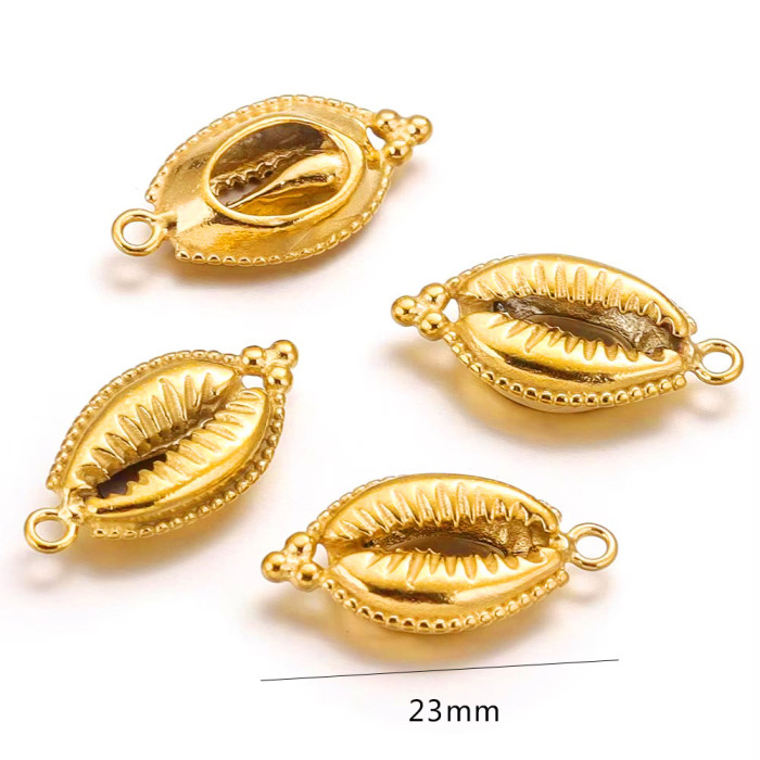 3D Stainless Steel Shell Pendant Conch Ocean Series Bracelet Necklace Material Titanium Steel DIY Jewelry Accessories Factory