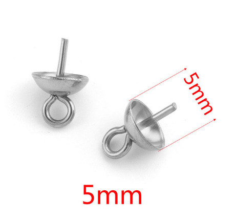 Stainless Steel Pearl Holder Pendant 9-pin Bead Cap Vacuum Thread Multi-specification DIY Handmade Jewelry Accessories