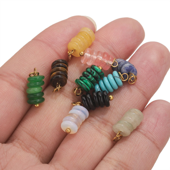 Stainless Steel Tiger Eye Stone Natural Stone Beads DIY Jewelry Handmade Beading Needle Earrings Bracelet Jewelry Acc...