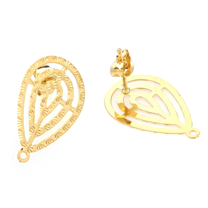 Vintage Creative Style Stainless Steel Earrings European and American Women Personality Water Drop Stud Earrings Ear Hooks Jewelry Wholesale Exquisite Crystal